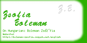 zsofia boleman business card